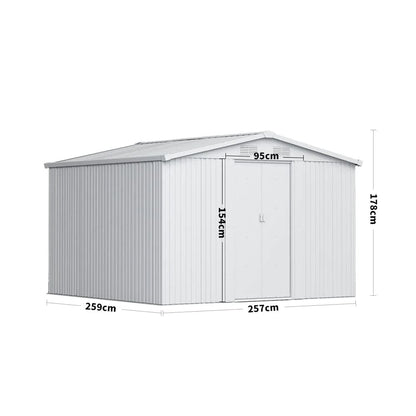 Waterproof 6x8/8x8/10x8ft Metal Shed With Gable Roof