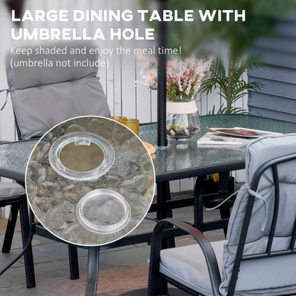 7 PCs Garden Dining Set- Black