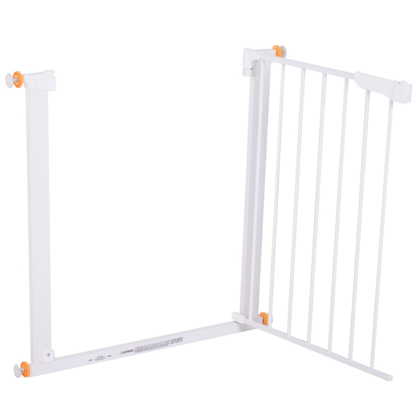 PawHut Pet Safety Barrier Gate W/ Iron tube, 74.9H x 73-80W cm-White