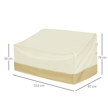 غطاء مجموعة الفناء الكبير من Outsunny غطاء أثاث الحديقة الخارجية 3 مقاعد واقي كرسي الروطان 600D قماش أكسفورد مقاوم للماء، 152 × 87 × 58-79 سم