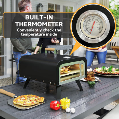 Outsunny Gas Powered 12" Piec do pizzy - Czarny