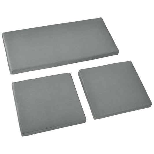 Outsunny Outdoor Seat Cushion Pads for Rattan Furniture, 3 PCs Garden Furniture Cushions, Dark Grey