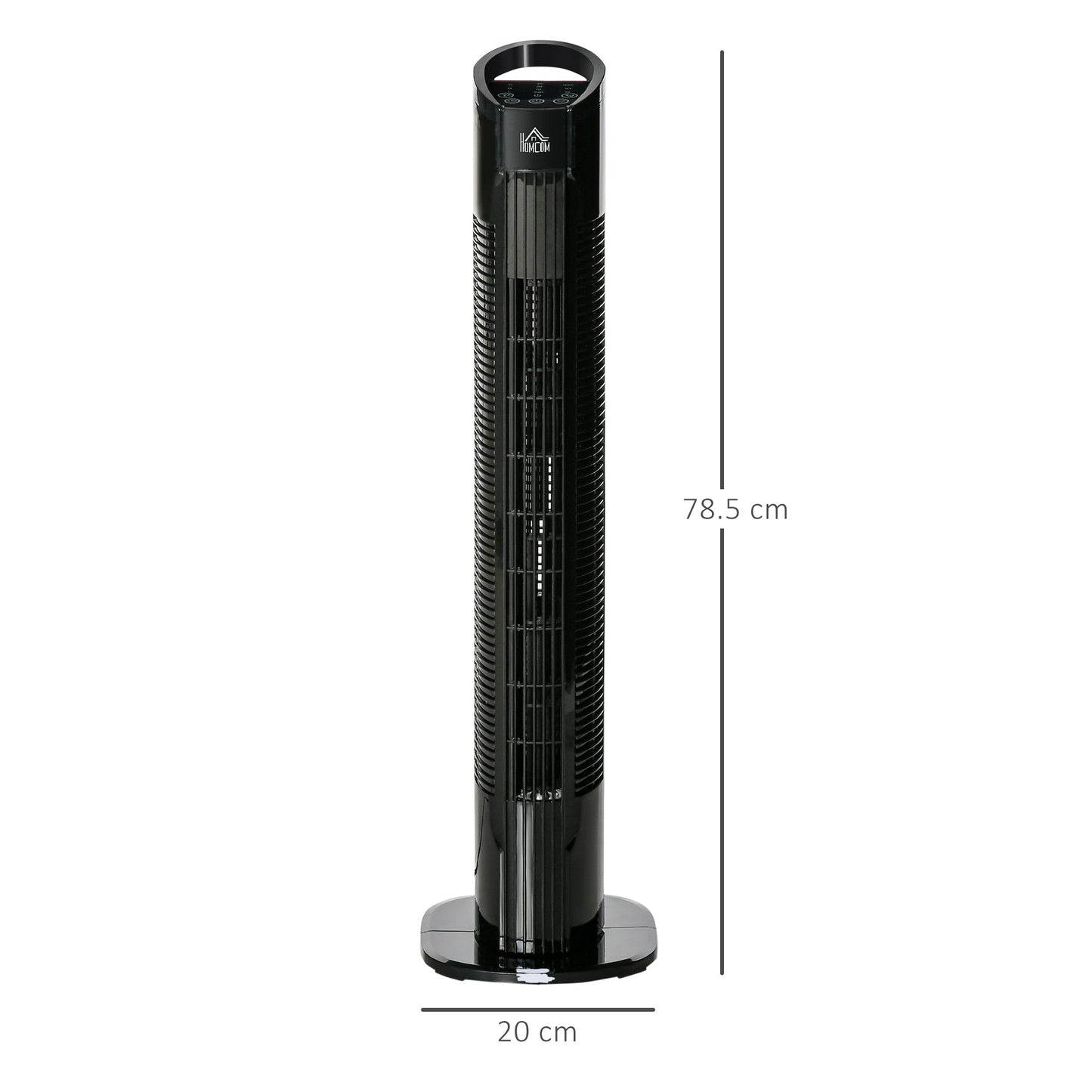 HOMCOM 31" Freestanding Tower Fan, 3 Speed 3 Mode, 7.5H Timer, Oscillating, LED Panel, Remote Control, 31 Inch Standing Fan, Black