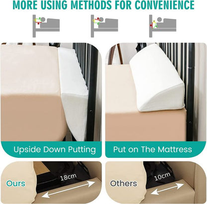 Full/Queen Size Bed Wedge Pillow with Side Pocket-Queen size