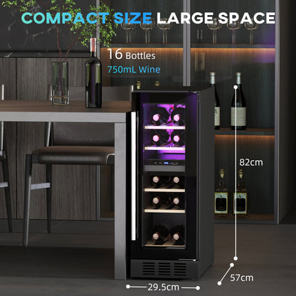 HOMCOM 16-butelkowa lodówka na wino Dual Zone 5-18√¢‚Äû∆í - czarna