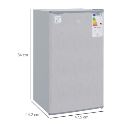 HOMCOM 91 Litre Freestanding Under Counter Fridge Freezer with Chiller Box, Reversible Door, Adjustable Thermostat, 47.5cm Wide, Noise Level: Decibels 40, Grey