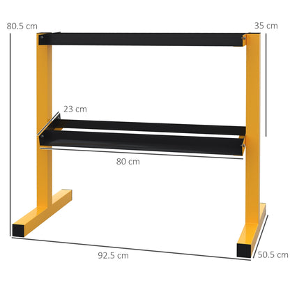 SPORTNOW Dumbbell Rack Stand, 2-Tier Weight Storage Organizer, Stable Dumbbell Holder for Home Gym