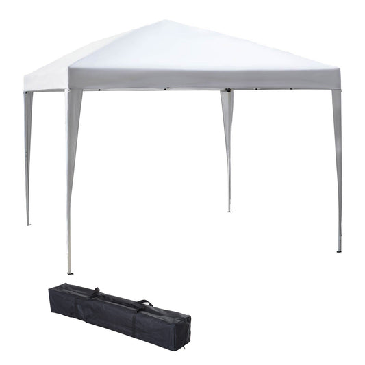 Outsunny 3 x 3M Garden Pop Up Gazebo Regulowana wysokość namiotu imprezowego, baldachim weselny z torbą transportową, biały