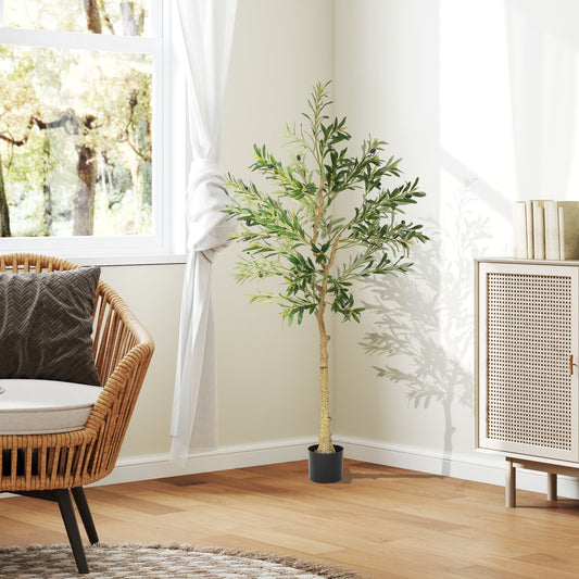 HOMCOM Silk Leaf Artificial Olive Trees
