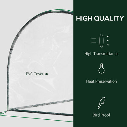 Outsunny Tunnel Greenhouse Green Grow House for Garden Outdoor, Steel Frame, PVC Cover, Transparent, 200 x 100 x 80cm
