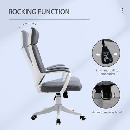 Vinsetto Office Chair High Back 360° Swivel Task Chair Ergonomic Desk Chair with Lumbar Back Support, Adjustable Height