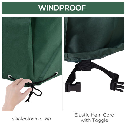 Outsunny Large Patio Garden Furniture Set Cover 600D Oxford Square Waterproof, 230 x 230 x 70 cm, Green