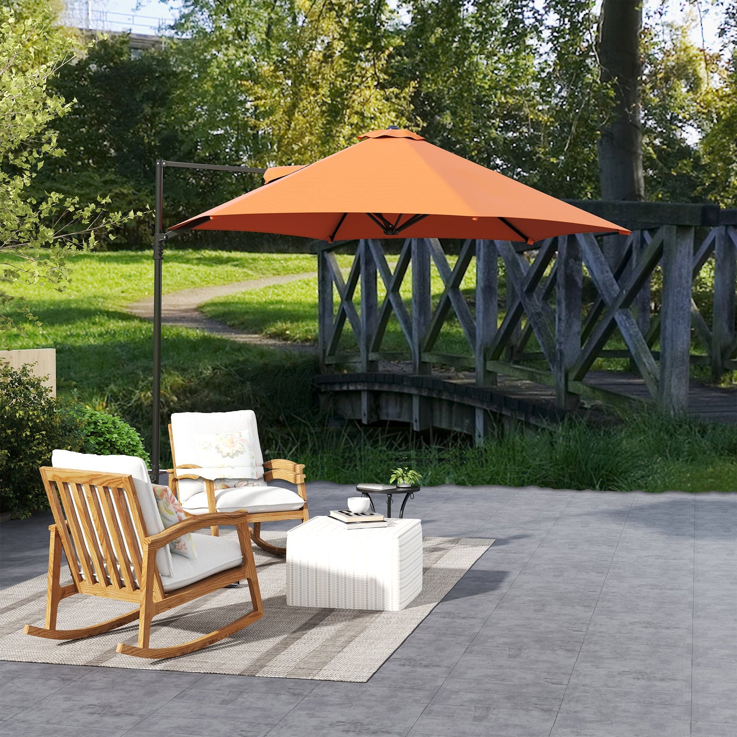 Outsunny 2,5 m obrotowy parasol wspornikowy - pomarańczowy