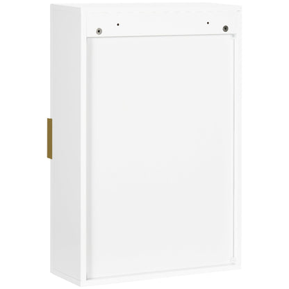 kleankin Bathroom Wall Cabinet, Over Toilet Storage Cupboard with Adjustable Shelves for Hallway, Living Room, White