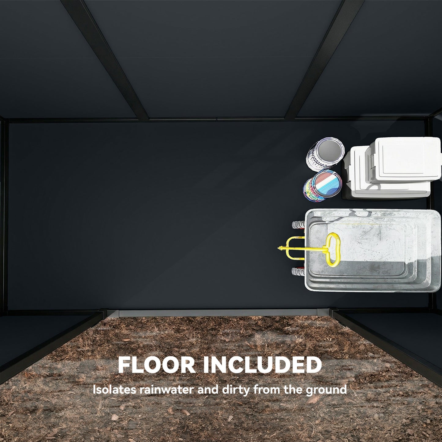 Outsunny 10 x 4 ft Resin Garden Shed, Outdoor Storage Shed with Floor, Windows, Lockable Doors and Vents, Dark Grey