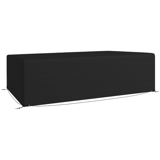 Outsunny Outdoor Garden Furniture Cover Waterproof, Anti-UV 600D Heavy Duty Oxford Fabric Patio Furniture Cover for Rectangular Sofa Table Set, Black, 245 x 165 x 66 cm