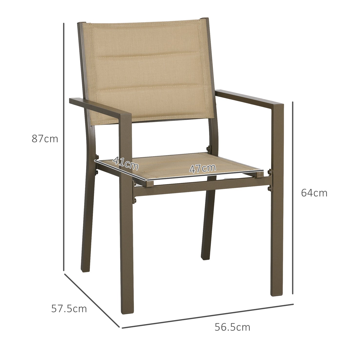 Outsunny Set of Two Aluminium Stacking Garden Chairs