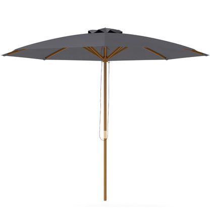 Outsunny 3m Parasol na słupku drewnianym - szary
