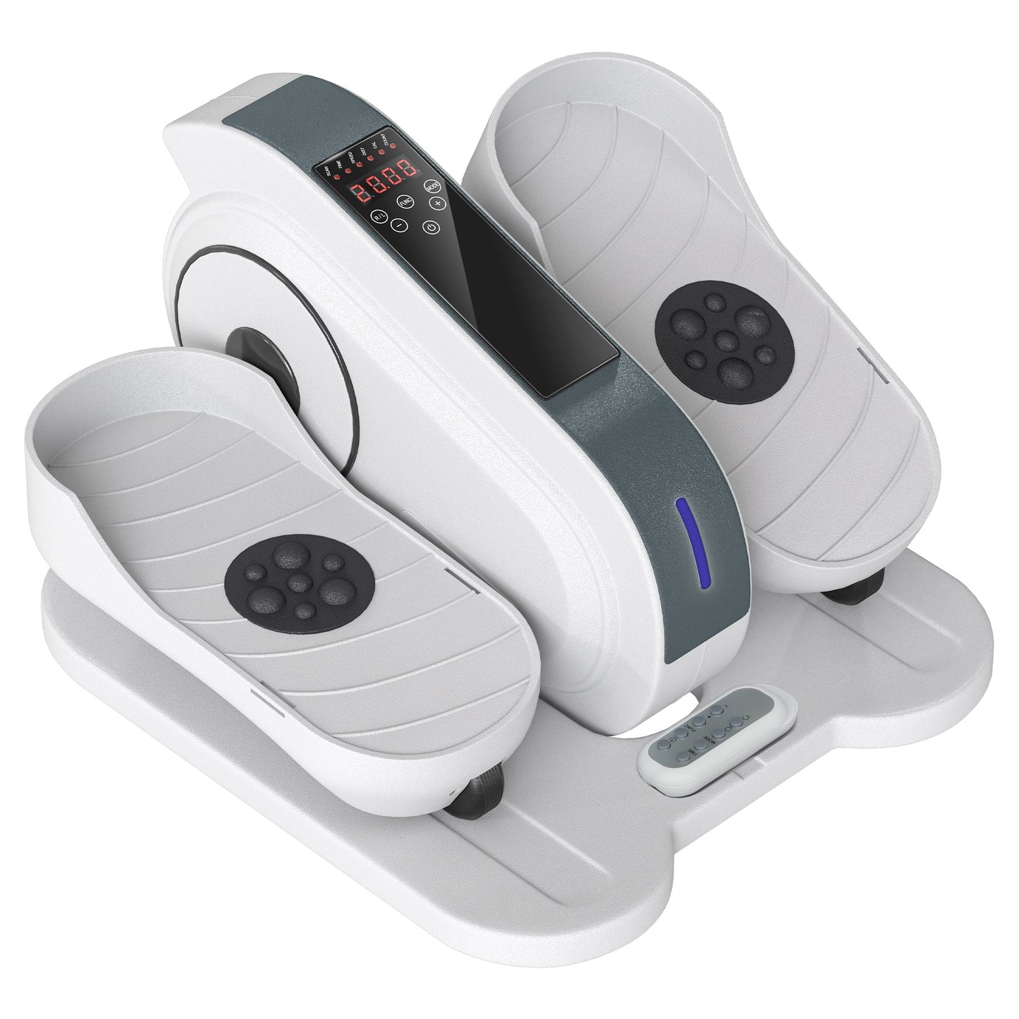 SPORTNOW Under Desk Elliptical Machine, Seated Pedal Exerciser, Mini Electric Elliptical Machine for Seniors with LCD Monitor, Remote Control and 10 Adjustable Speed, Quiet & Portable, White