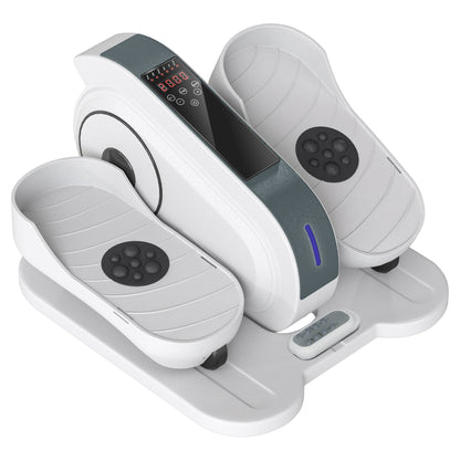 SPORTNOW Under Desk Elliptical Machine, Seated Pedal Exerciser, Mini Electric Elliptical Machine for Seniors with LCD Monitor, Remote Control and 10 Adjustable Speed, Quiet & Portable, White