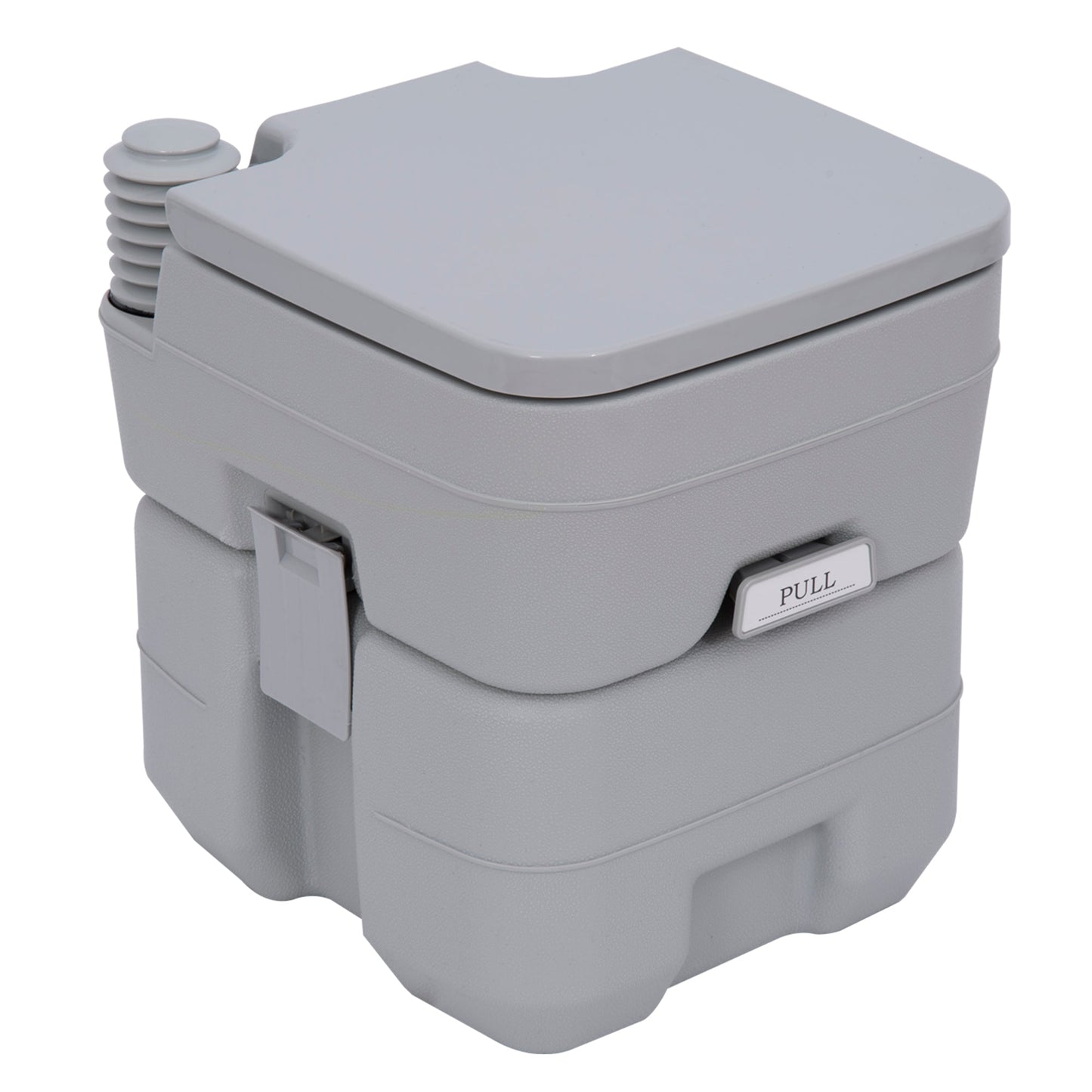 Outsunny 20L Portable Travel Mobile Toilet Outdoor Camping Handle WC with 2 Detachable Tanks & Push-button Operation, Grey