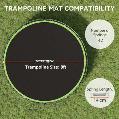 SPORTNOW Trampoline Replacement Mat with Spring Pull Tool, 42 V-Hooks, for 8ft Trampoline using 14cm Springs, Green