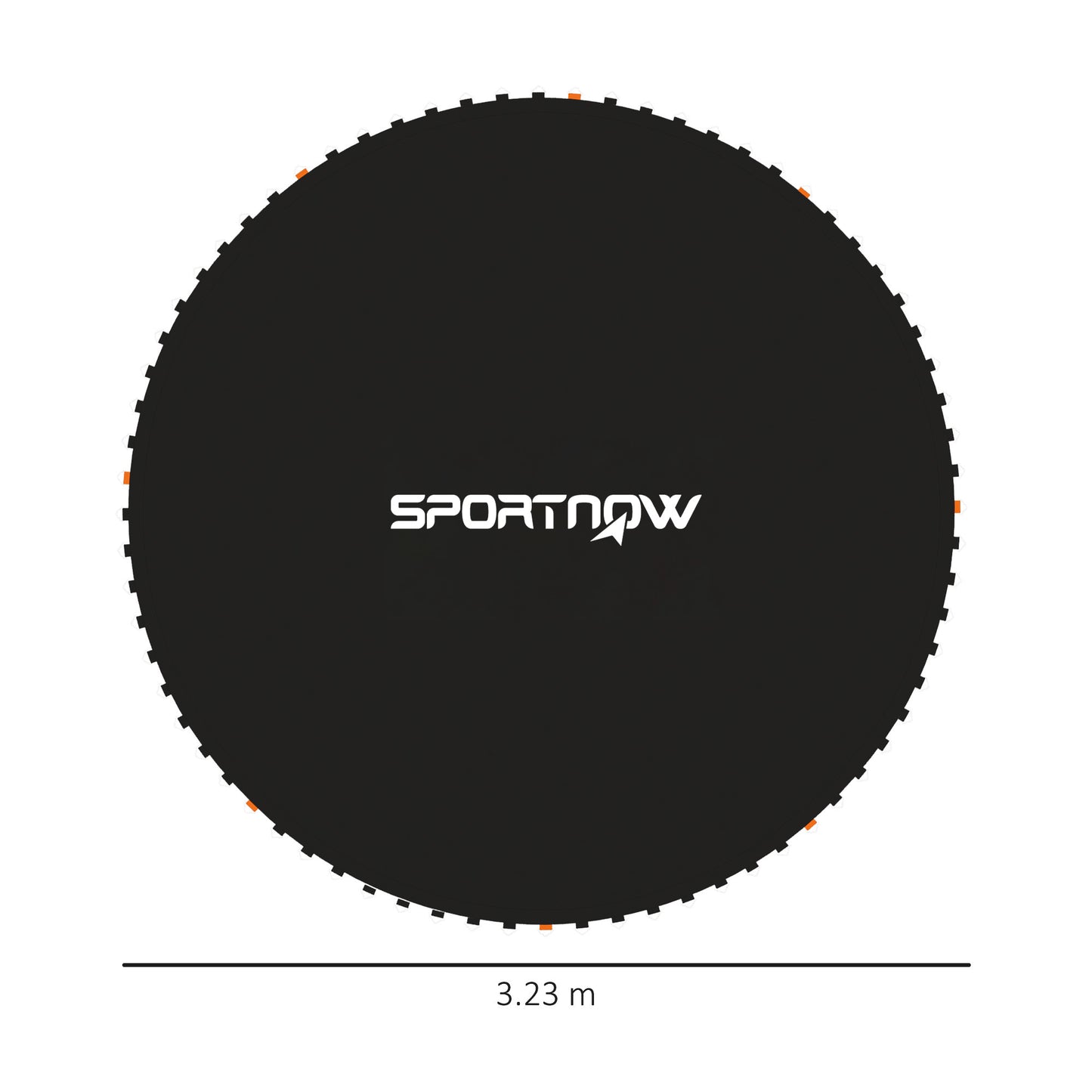 SPORTNOW Mata zamienna do trampoliny ze sprężynowym narzędziem do naciągania, 72 haki V, do trampoliny 12 stóp ze sprężynami 14 cm, czarna