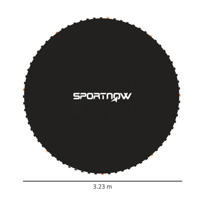 SPORTNOW Mata zamienna do trampoliny ze sprężynowym narzędziem do naciągania, 72 haki V, do trampoliny 12 stóp ze sprężynami 14 cm, czarna