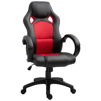 Racing Chair Gaming Sports Swivel PU Leather Office PC Height Adjustable-Black/Red