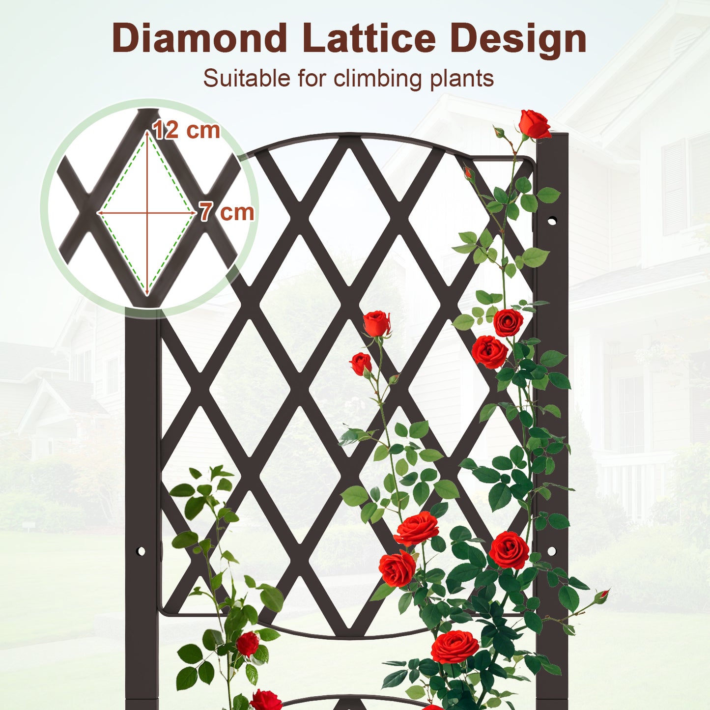 Raised Garden Bed with Trellis and Self-Watering System-Brown