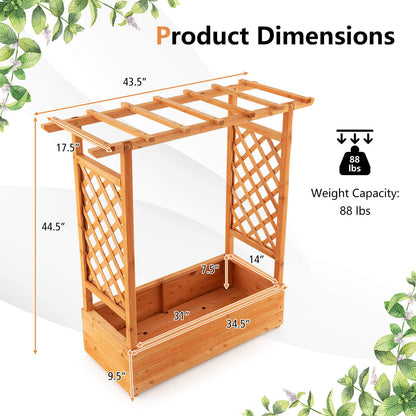 Raised Garden Bed with Top & Side Trellis for Garden