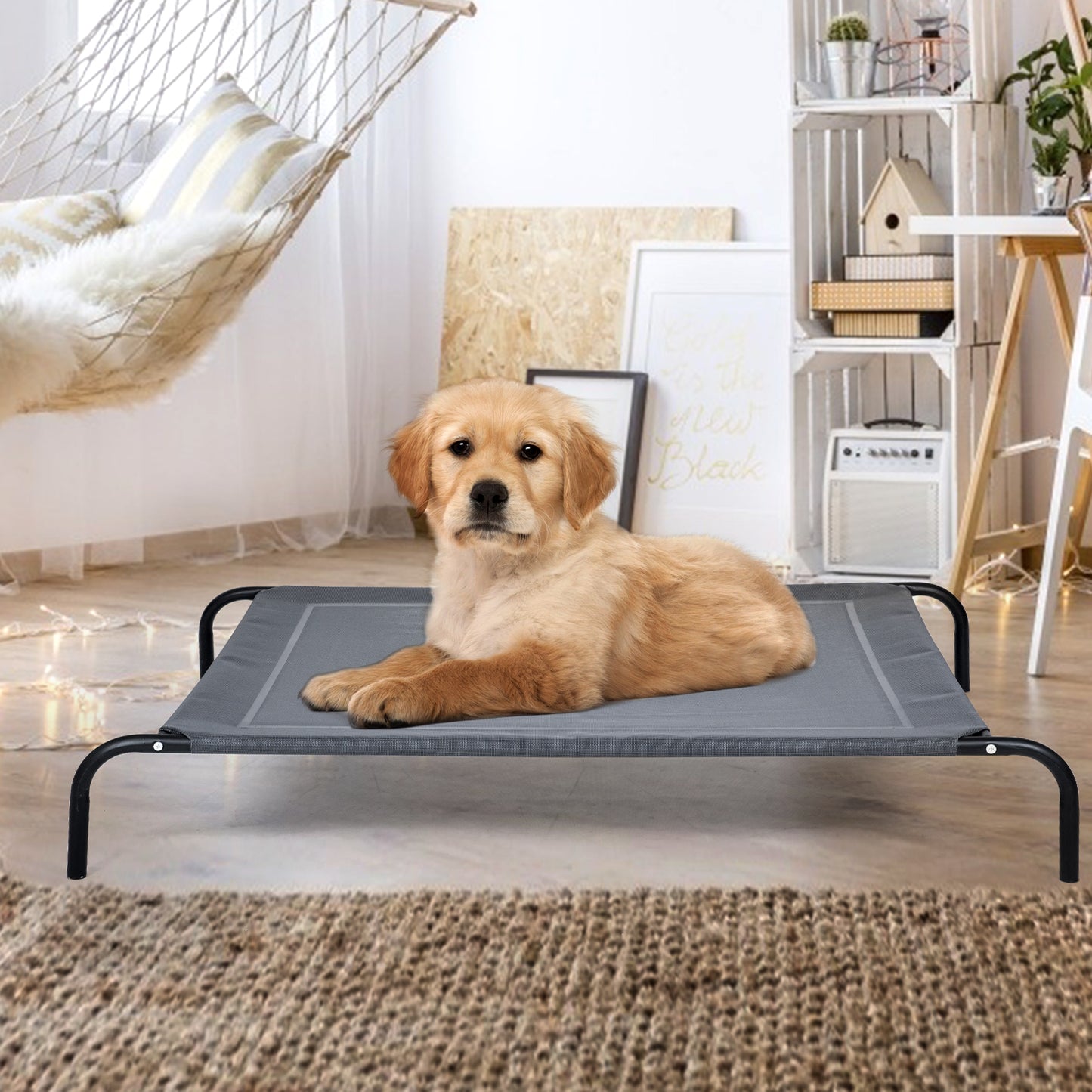 Raised Iron Dog Sofa Bed for Garden and Indoor-L