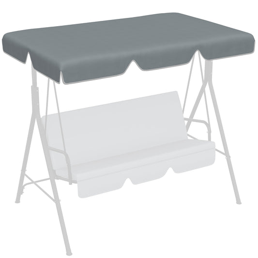 Outsunny Garden Swing Canopy Replacement 2/ 3 Seater Swing Seat Replacement Cover, UV50+ Sun Shade Canopy Only, Dark Grey