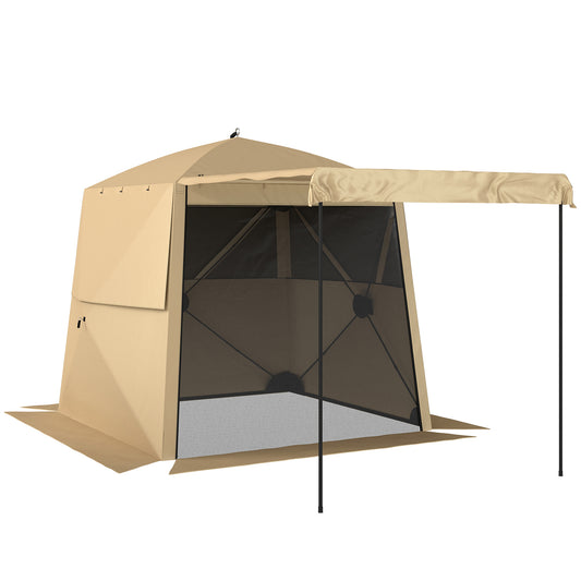 Outsunny Pop Up Gazebo Waterproof Instant Shelter in Khaki