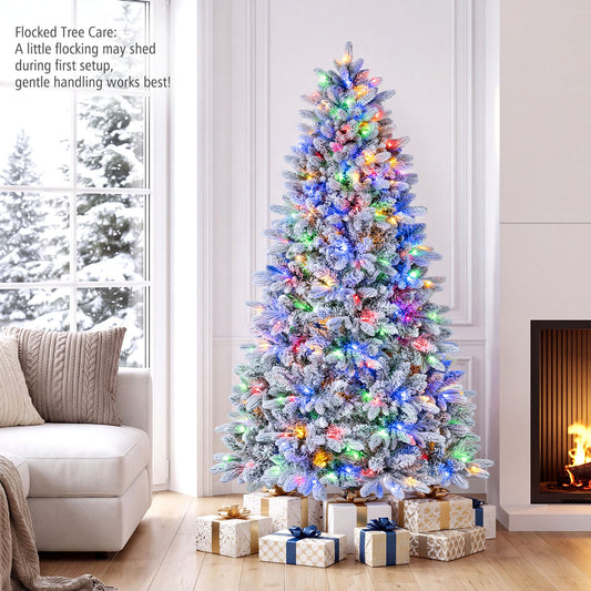 Realistic Balsam Fir with Warm White and Multi-Color LED Lights-1.8M