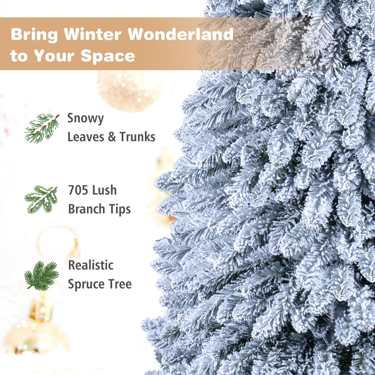 Realistic Collapsible Spruce Tree with 545/705 Full Branch Tips-210CM