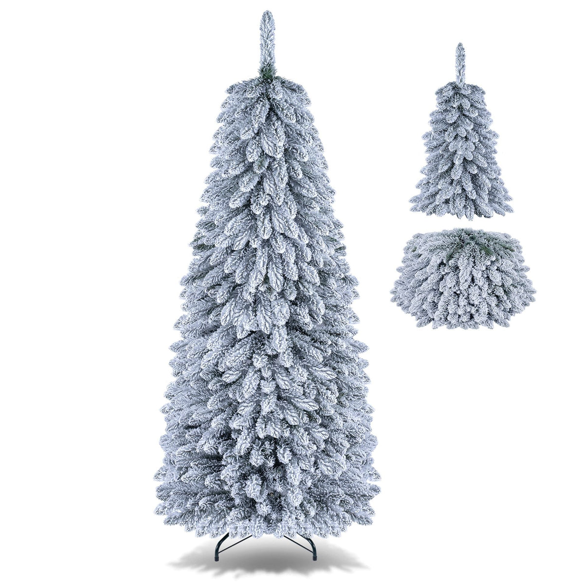 Realistic Collapsible Spruce Tree with 545/705 Full Branch Tips and Folding Metal Stand-180CM