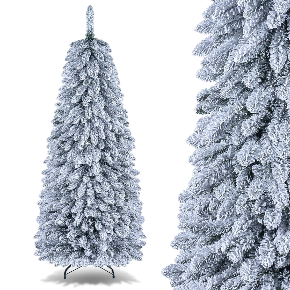 Realistic Collapsible Spruce Tree with 545/705 Full Branch Tips and Folding Metal Stand-180CM