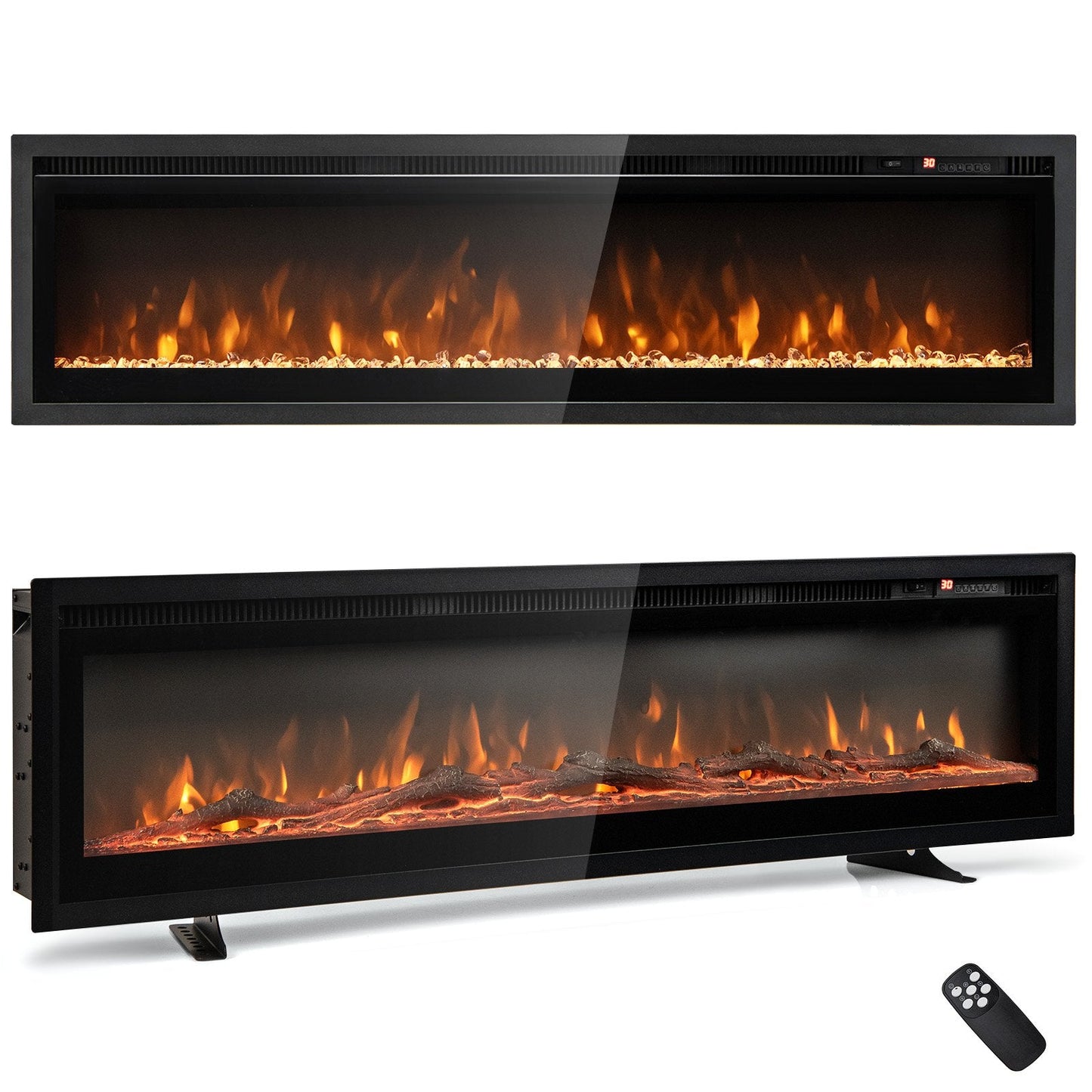 102/127 cm Wall Mounted Recessed Freestanding Electric Fireplace-Size 2