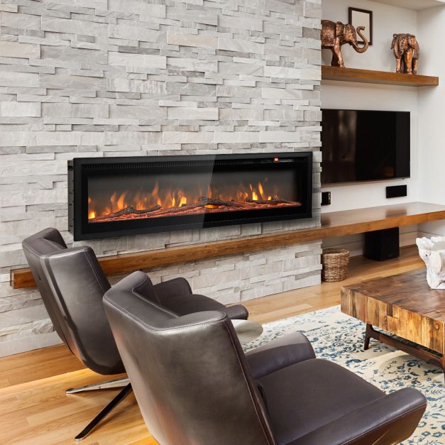 102/127 cm Wall Mounted Recessed Freestanding Electric Fireplace-Size 2