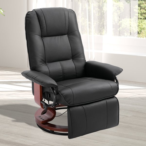 Recliner Chair, PU Leather, 78Wx87Dx100H Cm - Black