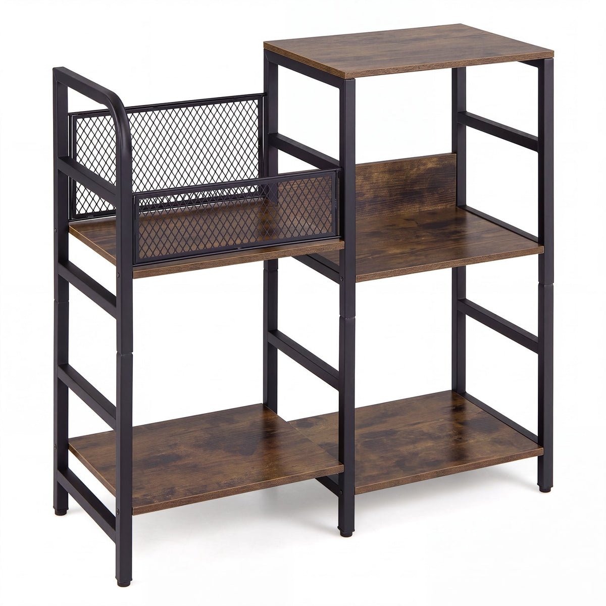 Record Player Stand Holds Up to 180-200 Albums with Vinyl Record Storage-Rustic Brown