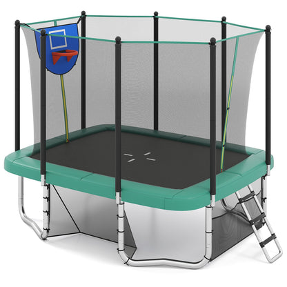 Rectangle Outdoor Trampoline 317 x 255 cm Backyard Trampoline-Green