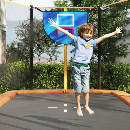 Rectangle Outdoor Trampoline 317 x 255 cm Backyard Trampoline-Orange