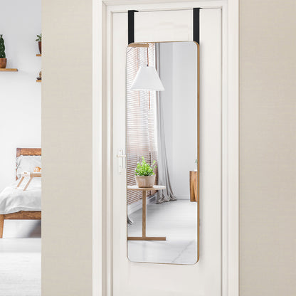 Rectangle Wall Mounted Mirror with Bamboo Frame and Round Corners-Natural