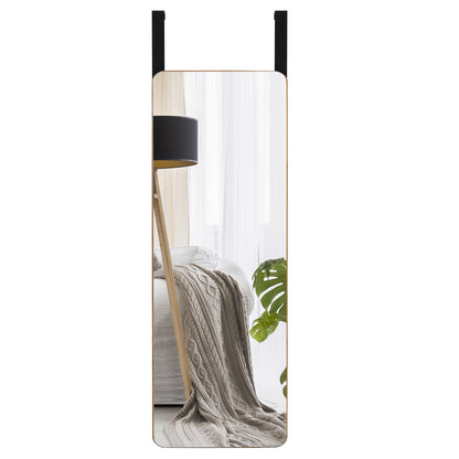 Rectangle Wall Mounted Mirror with Bamboo Frame and Round Corners-Natural