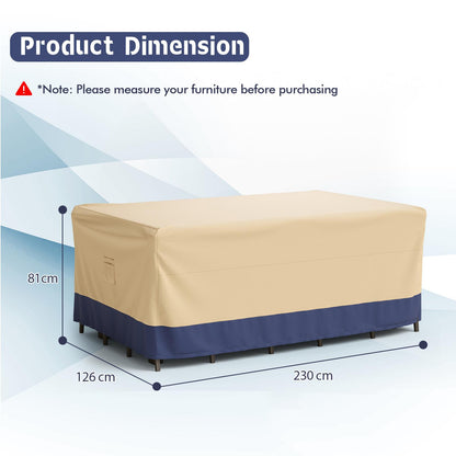 Rectangular Outdoor Dining Set Cover Waterproof Polyester Patio Table and Chairs Cover