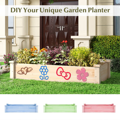 Rectangular Wooden Raised Garden Bed