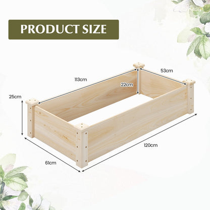Rectangular Wooden Raised Garden Bed