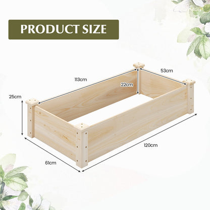 Rectangular Wooden Raised Garden Bed